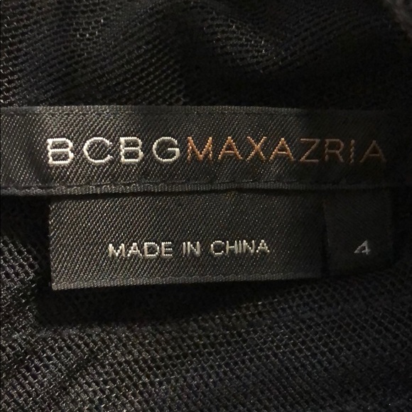 BCBGMAXAZRIA black ruffle embellished beaded dress - Picture 4 of 4